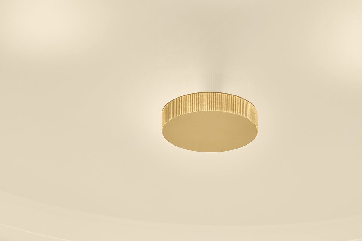 Hudson Valley Ashland 4-Light Flush Mount in Aged Brass, room setting 3