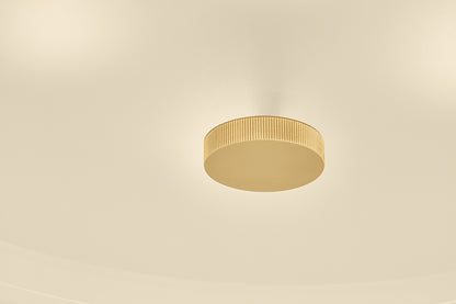 Hudson Valley Ashland 4-Light Flush Mount in Aged Brass, room setting 3