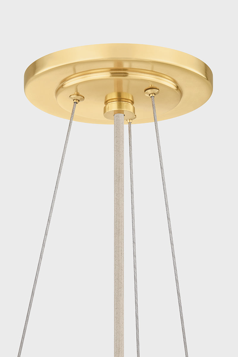 Hudson Valley Ashland 4-Light Pendant in Aged Brass, room setting 1
