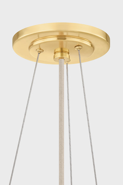 Hudson Valley Ashland 4-Light Pendant in Aged Brass, room setting 1