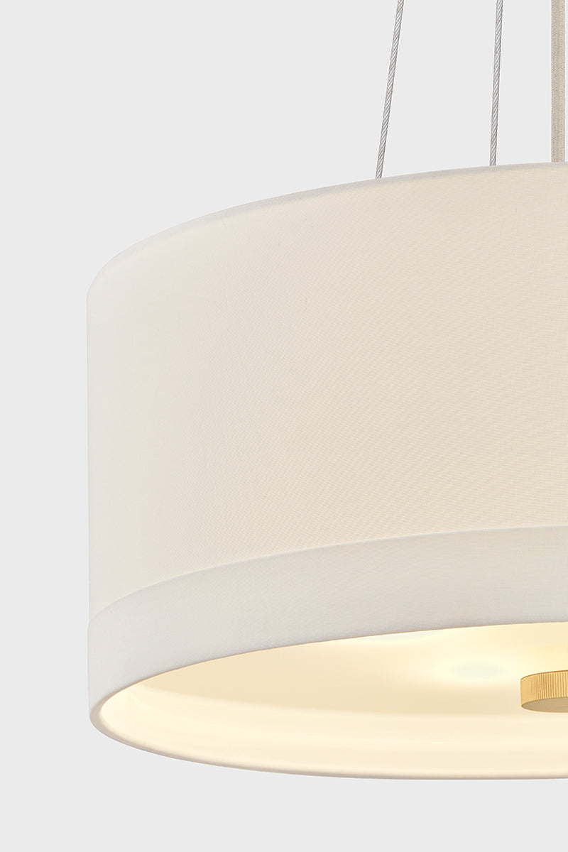 Hudson Valley Ashland 4-Light Pendant in Aged Brass, room setting 2