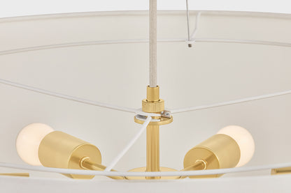 Hudson Valley Ashland 4-Light Pendant in Aged Brass, room setting 4