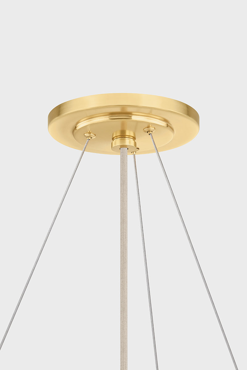 Hudson Valley Ashland 6-Light Pendant in Aged Brass, room setting 1