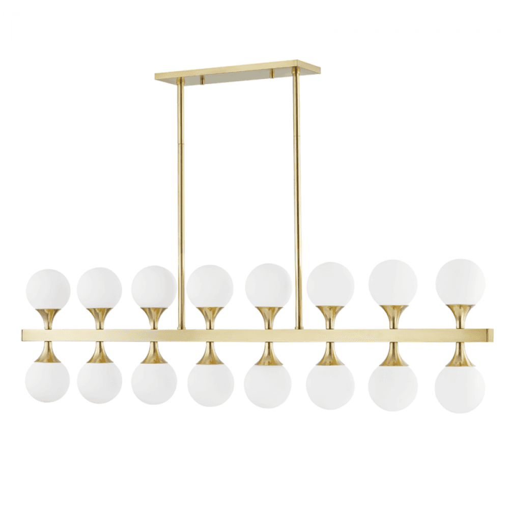 Hudson Valley Astoria Linear Chandelier Aged Brass