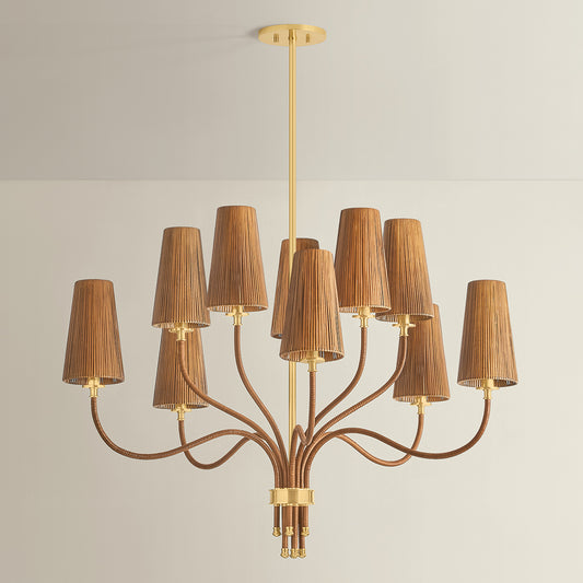 Hudson Valley Atwood 10-Light Chandelier in Aged Brass, alternate view 1