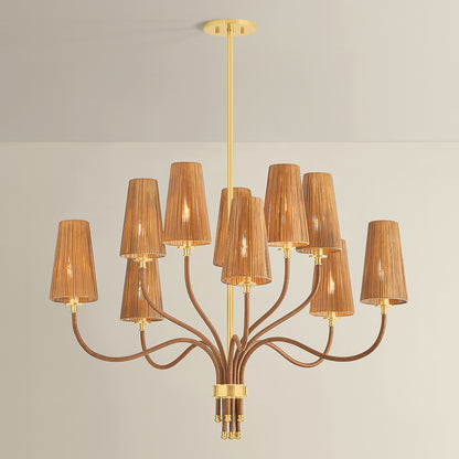 Hudson Valley Atwood 10-Light Chandelier in Aged Brass, alternate view 2