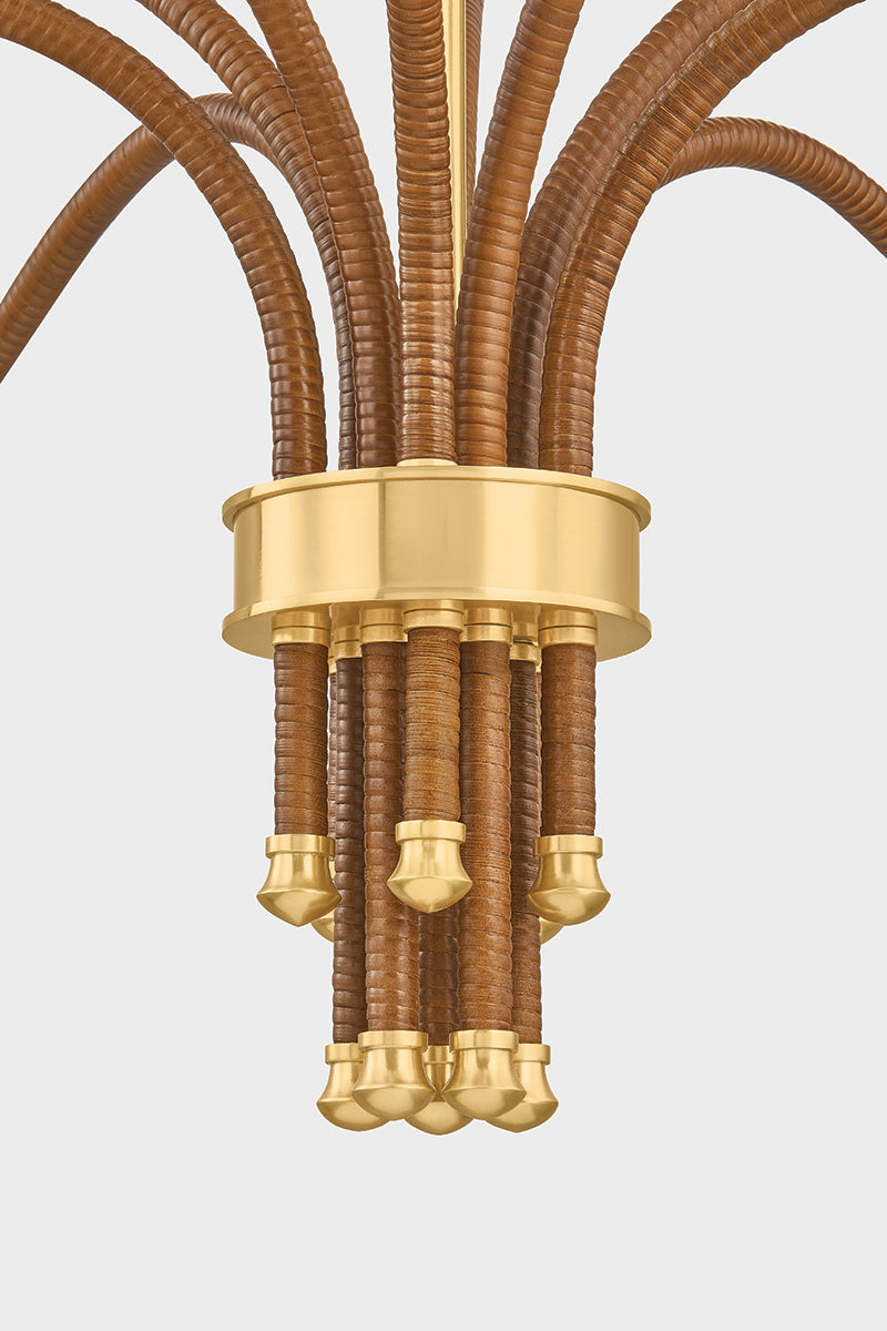 Hudson Valley Atwood 10-Light Chandelier in Aged Brass, room setting 3