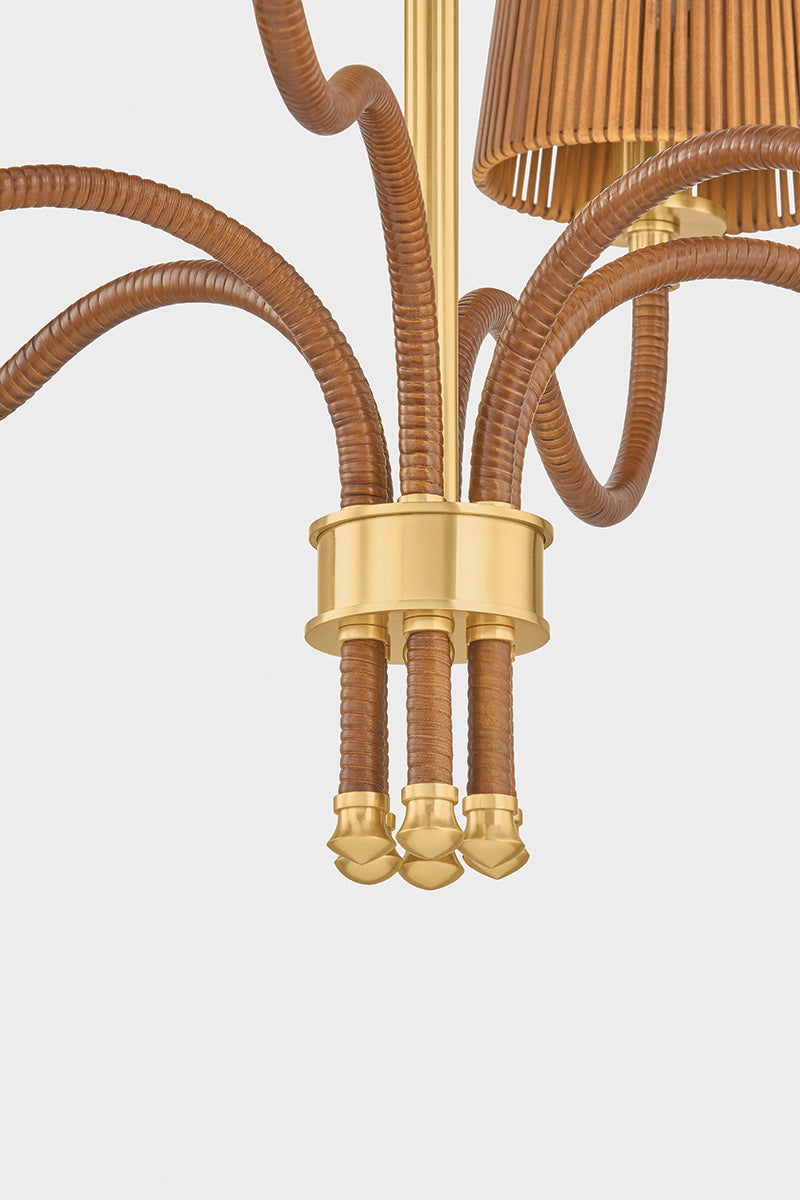 Hudson Valley Atwood 6-Light Chandelier in Aged Brass, room setting 3