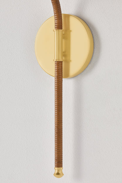 Hudson Valley Atwood Wall Sconce in Aged Brass, room setting 2