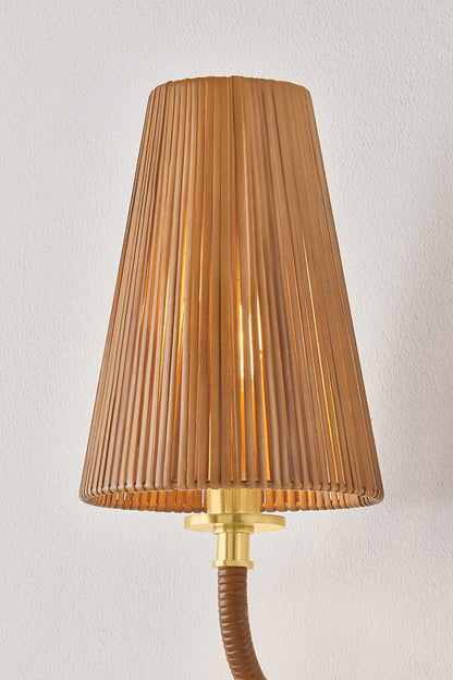 Hudson Valley Atwood Wall Sconce in Aged Brass, room setting 3