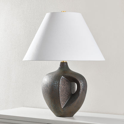 Hudson Valley Avenel Table Lamp Aged Brass/Ceramic Reactive Bronze detail view 3