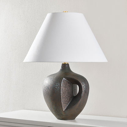 Hudson Valley Avenel Table Lamp Aged Brass/Ceramic Reactive Bronze detail view 4