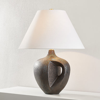 Hudson Valley Avenel Table Lamp Aged Brass/Ceramic Reactive Bronze detail view 5