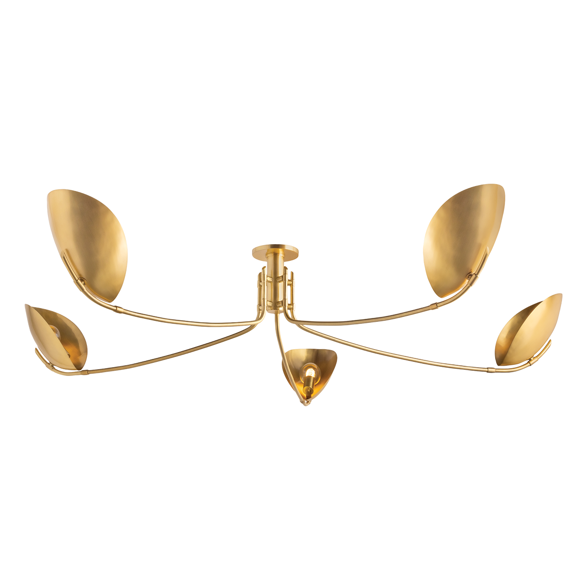 Hudson Valley Avondale 5-Light Semi-Flush Mount Aged Brass