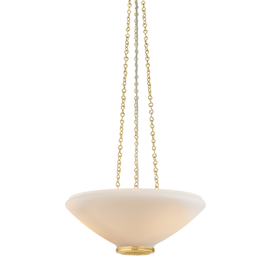 Hudson Valley Awosting 17" 3-Light Pendant Aged Brass