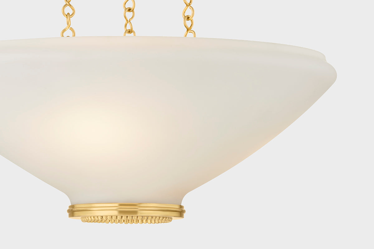 Hudson Valley Awosting 17" 3-Light Pendant in Aged Brass, room setting 3