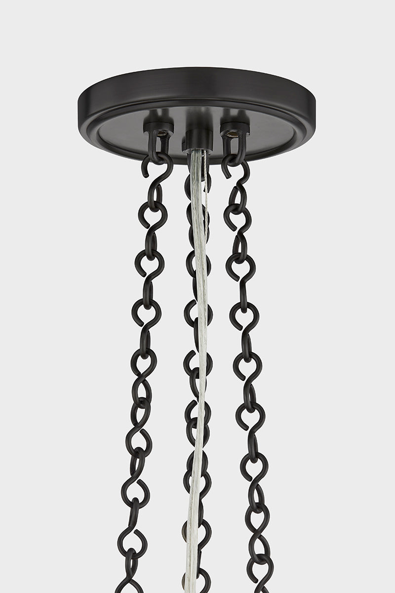 Hudson Valley Awosting 17" 3-Light Pendant in Distressed Bronze, room setting 1