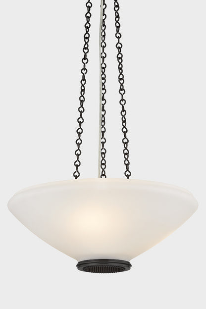 Hudson Valley Awosting 17" 3-Light Pendant in Distressed Bronze, room setting 2