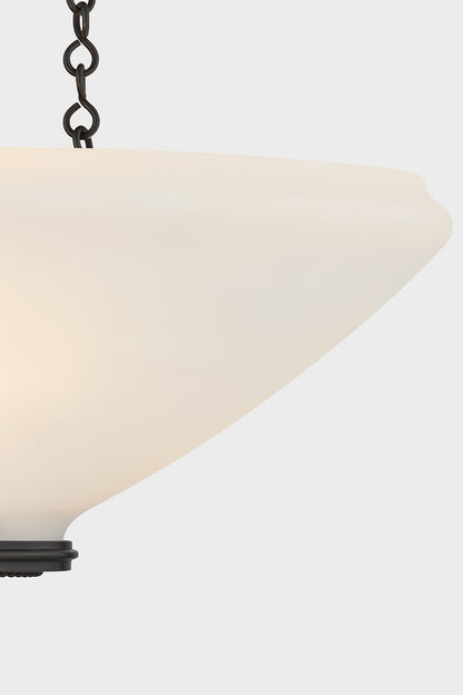 Hudson Valley Awosting 17" 3-Light Pendant in Distressed Bronze, room setting 4
