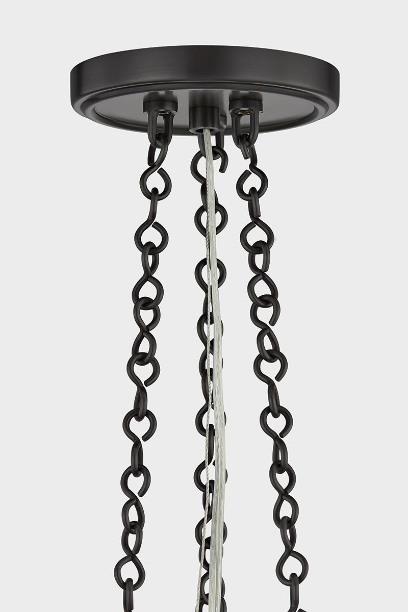 Hudson Valley Awosting 22" 3-Light Pendant in Distressed Bronze, room setting 1