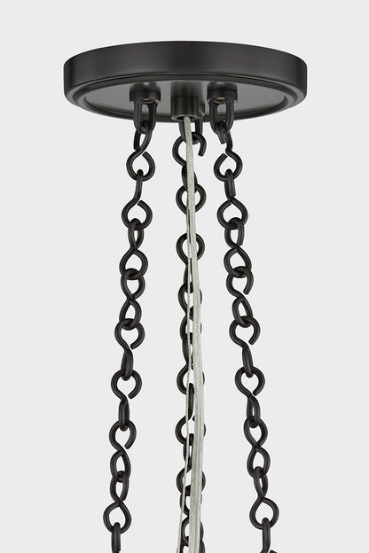 Hudson Valley Awosting 22" 3-Light Pendant in Distressed Bronze, room setting 1