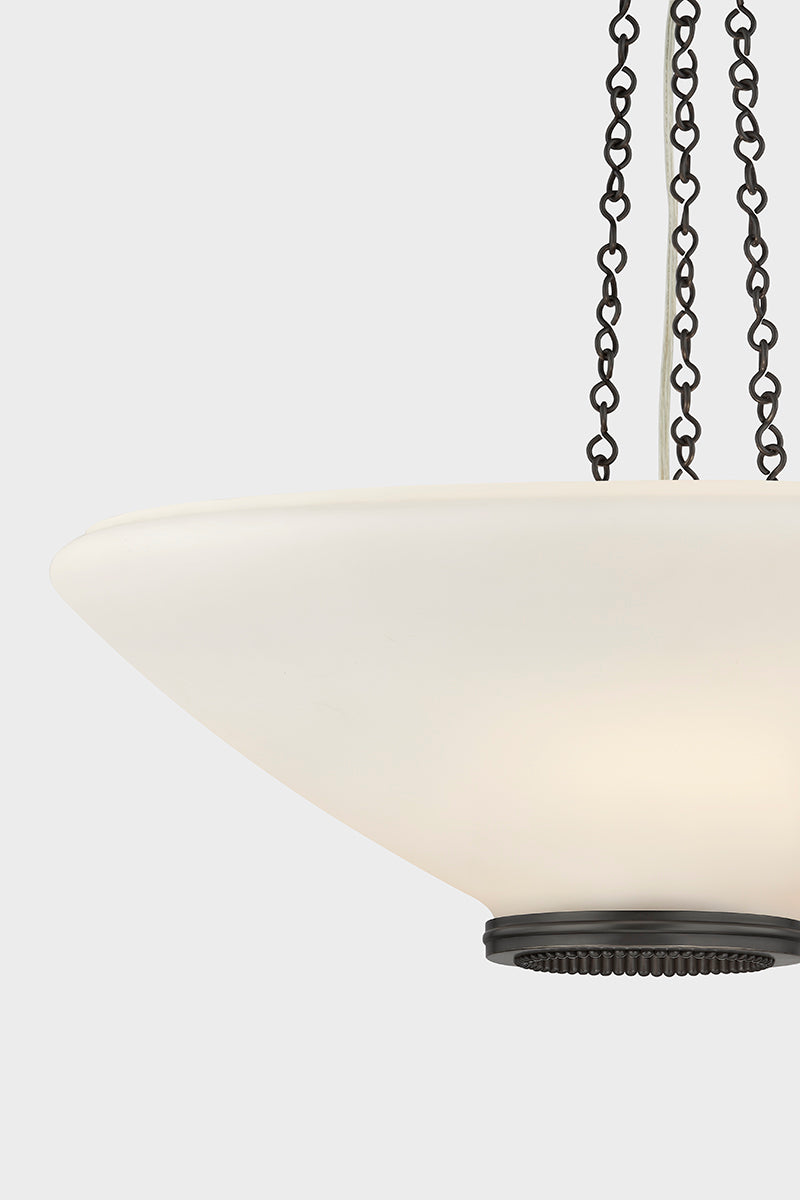 Hudson Valley Awosting 22" 3-Light Pendant in Distressed Bronze, room setting 2