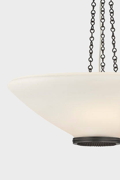 Hudson Valley Awosting 22" 3-Light Pendant in Distressed Bronze, room setting 2