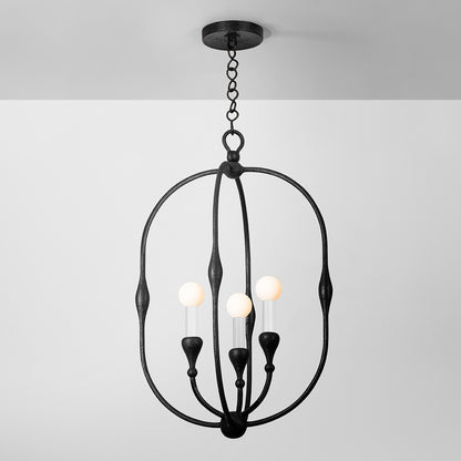 Hudson Valley Baltic 3-Light Pendant in Aged Iron, alternate view 2