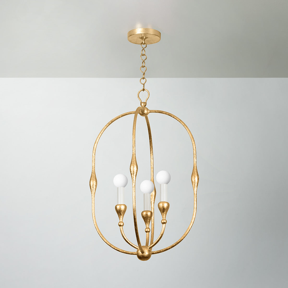 Hudson Valley Baltic 3-Light Pendant in Vintage Gold Leaf, alternate view 1