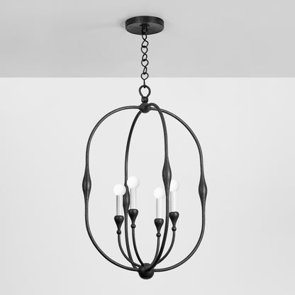 Hudson Valley Baltic 4-Light Pendant in Aged Iron, alternate view 1