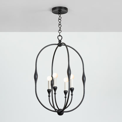 Hudson Valley Baltic 4-Light Pendant in Aged Iron, alternate view 2