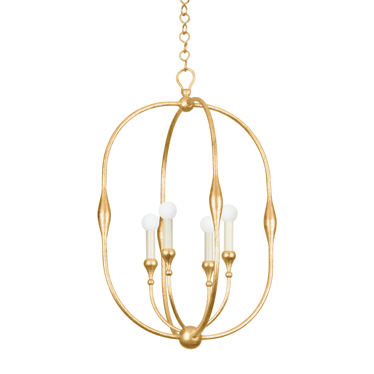 Hudson Valley Baltic 4-Light Pendant Vintage Gold Leaf