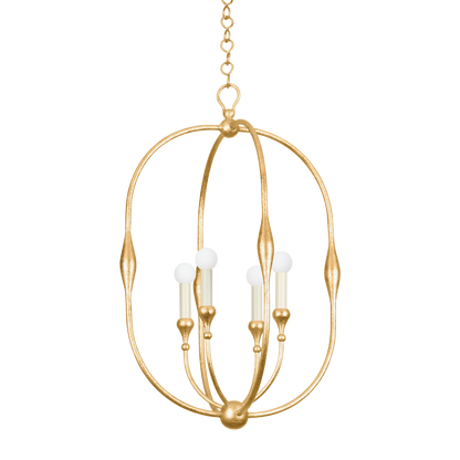 Hudson Valley Baltic 4-Light Pendant Vintage Gold Leaf