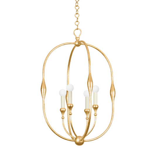Hudson Valley Baltic 4-Light Pendant Vintage Gold Leaf