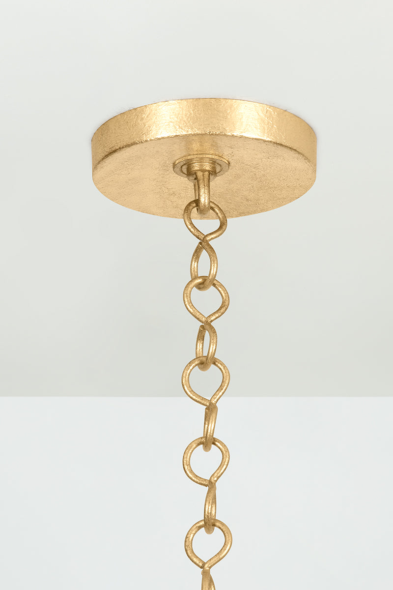Hudson Valley Baltic 4-Light Pendant in Vintage Gold Leaf, room setting 3