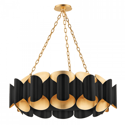 Hudson Valley Banks Chandelier Gold Leaf, Black