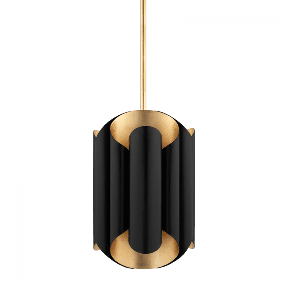 Hudson Valley Banks Pendant Gold Leaf, Black