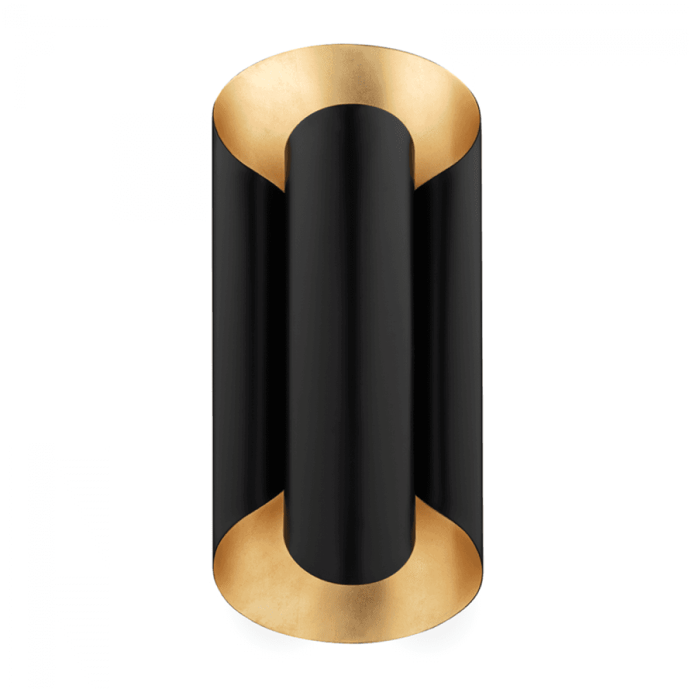 Hudson Valley Banks Wall Sconce Gold Leaf, Black