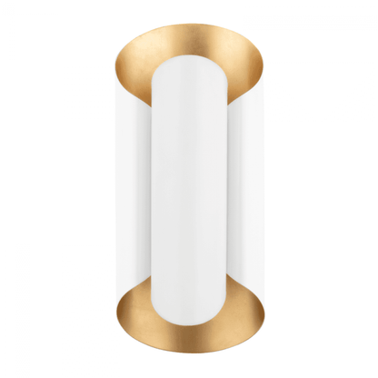 Hudson Valley Banks Wall Sconce Gold Leaf, White