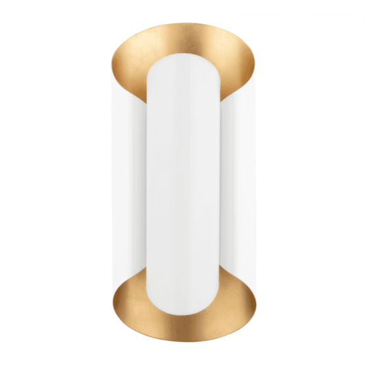 Hudson Valley Banks Wall Sconce Gold Leaf, White