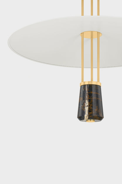 Hudson Valley Barnegat Pendant in Aged Brass, room setting 2