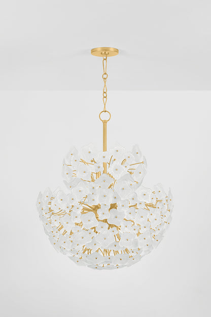 Hudson Valley Barrytown 13-Light Chandelier in Vintage Gold Leaf, room setting 1