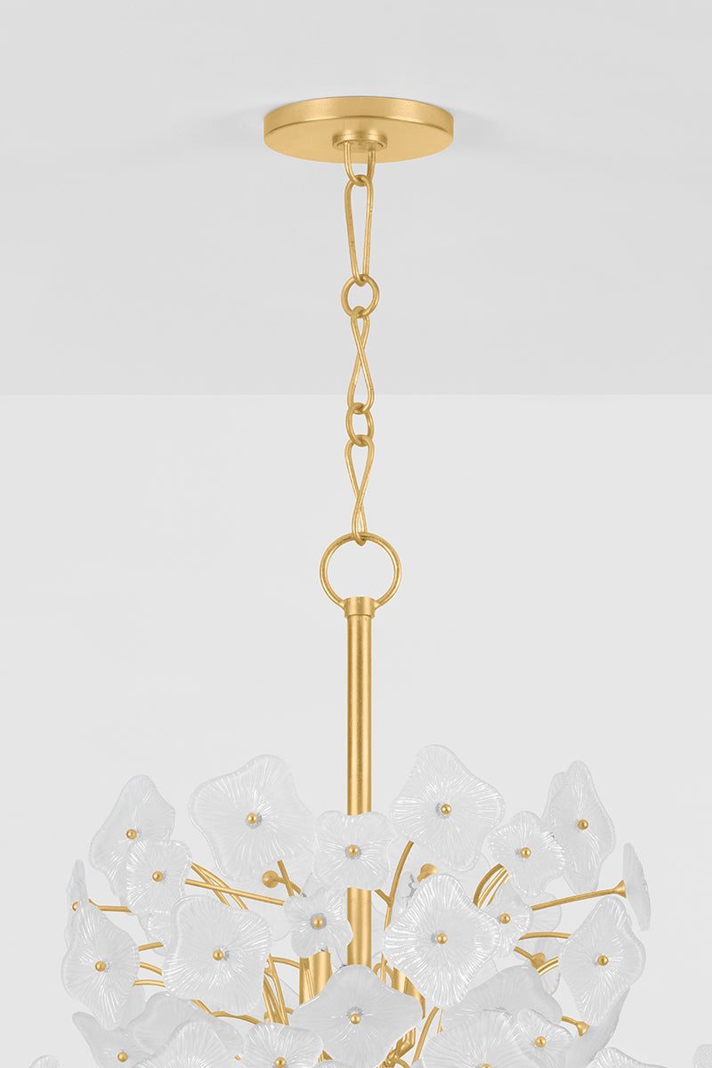 Hudson Valley Barrytown 13-Light Chandelier in Vintage Gold Leaf, room setting 2