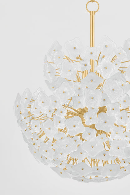Hudson Valley Barrytown 13-Light Chandelier in Vintage Gold Leaf, room setting 4