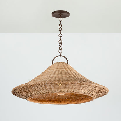 Hudson Valley Baychester 32" Pendant in Bronze Leaf, alternate view 2