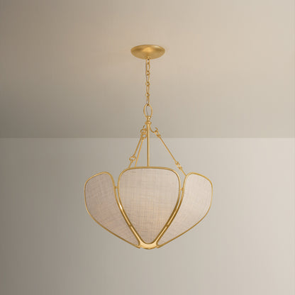 Hudson Valley Bayville 3-Light Pendant in Vintage Gold Leaf, alternate view 1