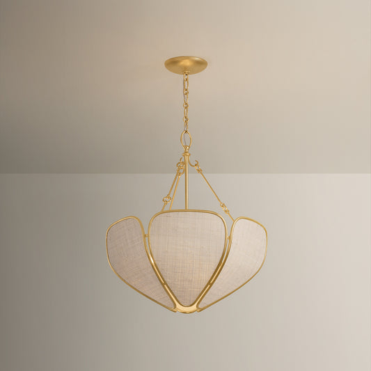 Hudson Valley Bayville 3-Light Pendant in Vintage Gold Leaf, alternate view 1