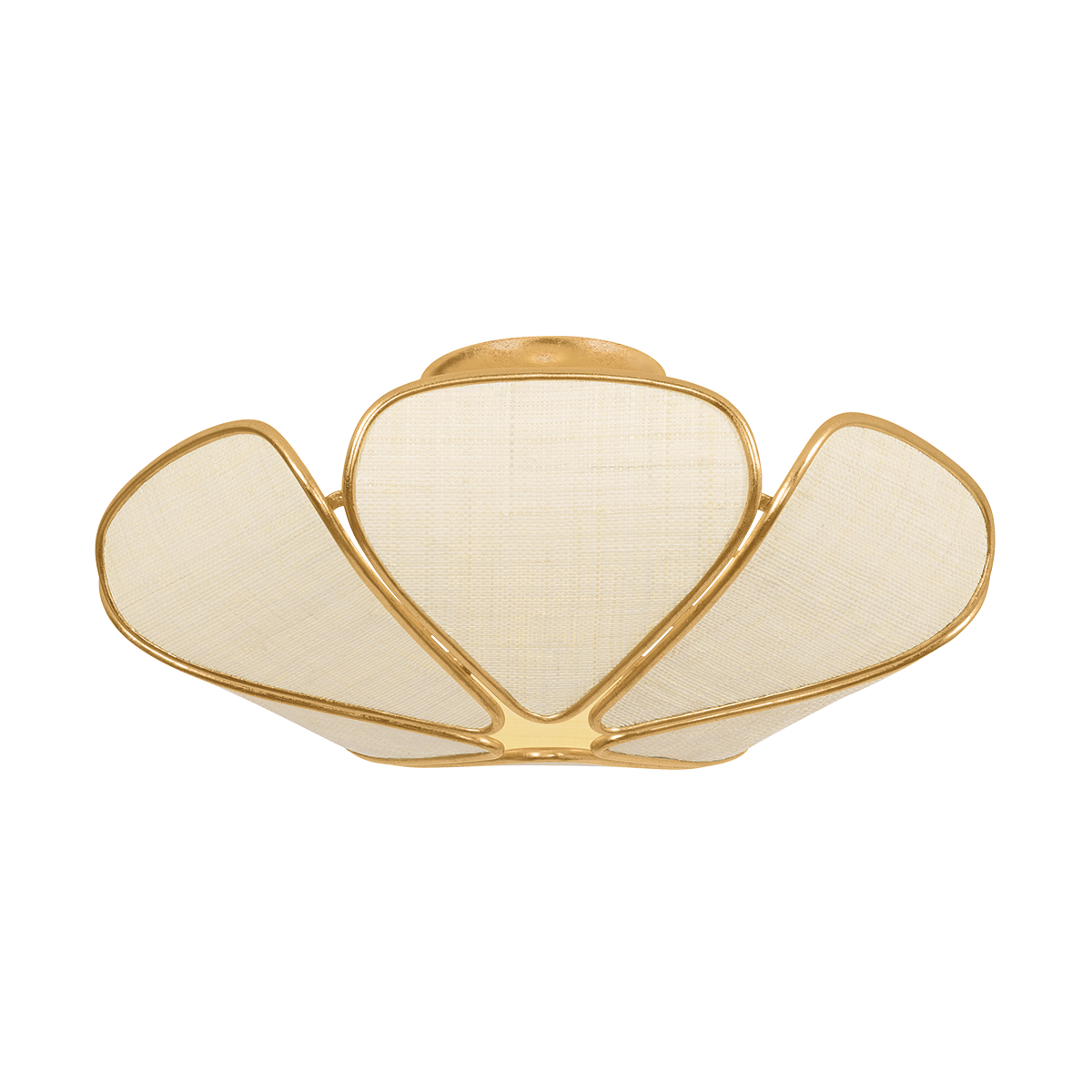 Hudson Valley Bayville 3-Light Semi-Flush Mount Vintage Gold Leaf