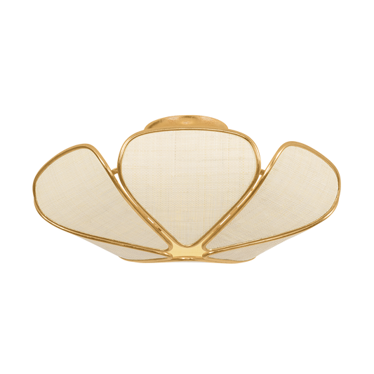 Hudson Valley Bayville 3-Light Semi-Flush Mount Vintage Gold Leaf