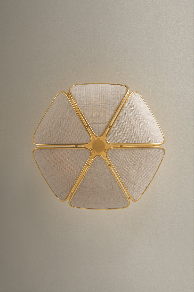 Hudson Valley Bayville 3-Light Semi-Flush Mount in Vintage Gold Leaf, room setting 1